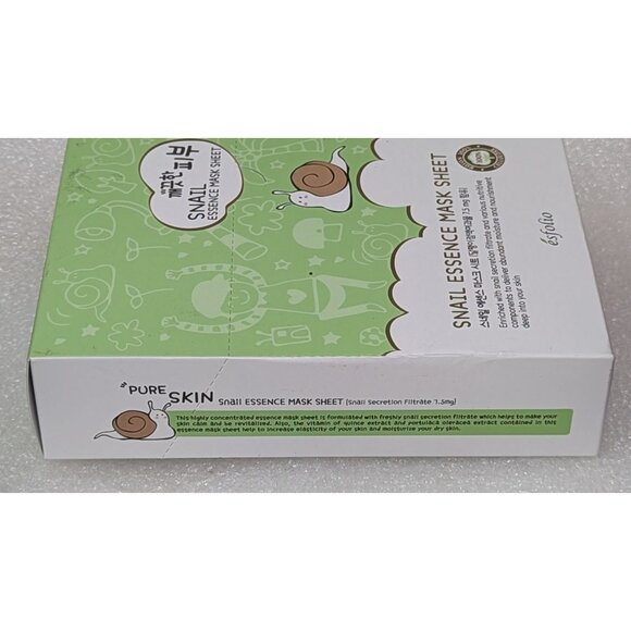 Esfolio Snail Essence Mask Sheet 10-Pack Hydrating & Rejuvenating Skincare - Picture 3 of 3